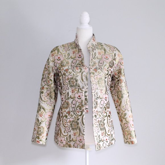 No Brand Baroque Jacquard Paisley Metallic Jacket - Picture 2 of 9